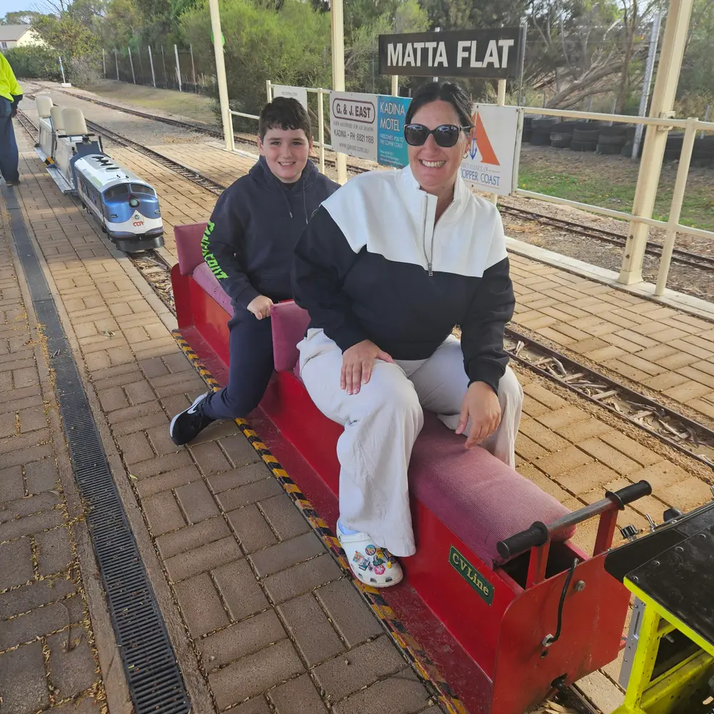 Advanced Behaviour disability support worker with an NDIS participant on a community outing in Adelaide's northern suburbs
